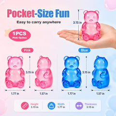 Gummy Bear Squishy，Stress Bear Taba Squishy Toys，Bear Toy Taba Squishy Toys for Adults Stress Relief Squeeze Balls，Sensory Fidget Toys，Valentines Day Gifts Birthday Gifts Party (Pink)