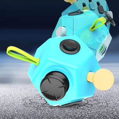 Fidget Dodecagon-12 Sided Fidget Toy Stress Relief Cube for Children and Adults, Silent Compact Classroom Gifts Stocking Stuffers for Teen Boys, Kids(B3 Blue Sky)