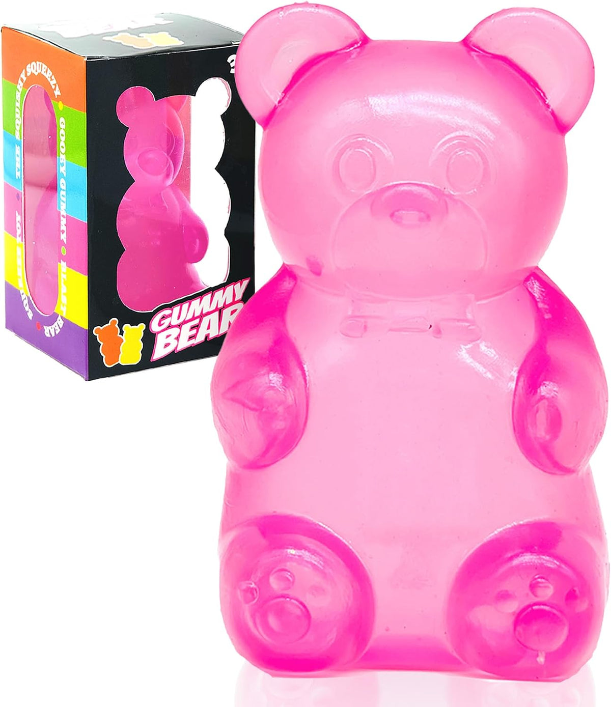 Stress Bear Squishy Ball, Gummy Bear Toy, Sugar Filled Squishy Toys for Kids Stress Relief - High Density Squeeze Balls for Students Calming - Ultra-Soft Decompression Venting Toys