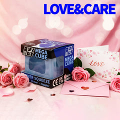 Premium MEGA Cube – Oversized Heavy-Duty Squishy Fidget Toy for Big Hands & Adults, Ultra-Firm Gel for Stress Relief & Sensory Focus, Lab & CPC/ASTM Certified (Blue)