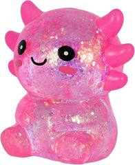 Axolotl Squishy Stress Toy – Cute Sitting Axolotl Fidget Toy Soft Squeeze Sensory Toy for Kids & Adults, Anxiety Relief Desk Toy, Party Favor (Pink)