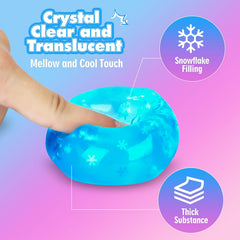 Fidget Toy Stress Cube 3 Pack,Cube Stress Ball with Snowflakes Inside,Mellow and Chill Touch,Classroom Prize Box Toys,Cube Squishies for Adults Kids Children Teens (Stress Cube 3 Pack)