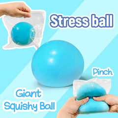 4 Inch Giant Squeeze Stress Balls for Kids and Adults - Jumbo Squishy Dough Ball, Squishy Sensory Toys for Kids Party Favors, Goodie Bag Stuffers, Squeeze Stress Toys for Anxiety Relief (Blue)