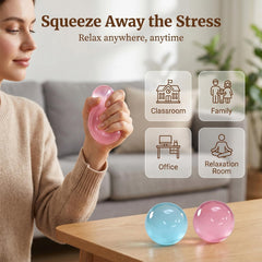 Coconut Oil Squishy, Coconut Oil Stress Ball – Super Soft, Handmade Slow Rising Fidget Squeeze Toy for Stress Relief, Squeeze the Stress Away (Blue+Pink)