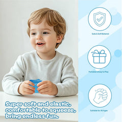 Extra Large Ice Cube Squishy Toy, 7cm (2.75in) Slow Rising Sensory Squeeze Toy for Adults & Kids Ages 3+, Soft TPR Fidget Toy, Durable & Tear-Resistant(Blue)