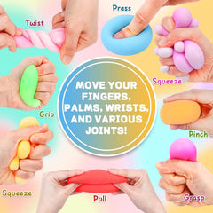 8 Pack Slow Rising Stress Ball,Stress Balls for Kids Adults,Stretchy Fidget Toys for Anxiety Relief,Hand Therapy Sensory Squishy Ball,Squishy Toys,Treasure Prize Box Toys for Kids Classroom