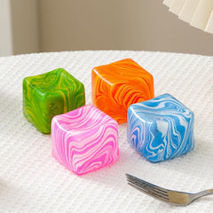 Stress Balls 2" Stress Cube Squishy Fidget Toys for Anxiety Stress Relief, Squeeze Toys Sensory squishies for Classroom Prizes, Slow Rising fidgets Toy Gift for Adults Kids, 4 Packs