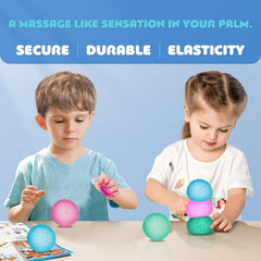 3pc Stress Balls for Adults, Squishy Ball Sensory Textured Memory Gel Fidget Toys for Kids/Adults Hand Exercises, Valentines Day Party Favors Anxiety Relief Squeeze Ball(1.80“)