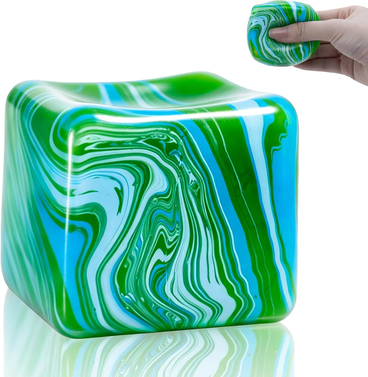 Fidget Toys Squishy Stress Cube, Stress Balls for Kids Adults Squishies Stress Relief, Ice Squishy Cube Sugar Balls, High Density Squeeze Balls for Students Calming
