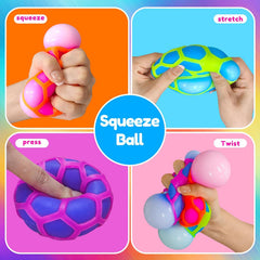 3PC Stress Balls for Adults and Kids,Squishy Squeeze Stress Fidget Balls with Replaceable Cover,Calming Fidgets for Adults,Ideal for Party Easter Basket Stuffers
