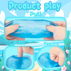 Stress Sugar Ball Cube- Squishy Fidget Toys Stress Cube for Anxiety Stress Relief,High Density Gel Filled, Calming Toys for Kids Adults (Blue Cube)