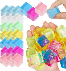 Ice Cube Sensory Toys 24 Pcs Squishy Fidget Stress Cube for Adults Kids Anxiety Stress Relief Hand Therapy Sensory Squishy Ball Classroom Prize Box Toys