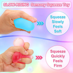 4 Pack Stress Cube Sensory Fidget Toys for Anxiety Stress Relief, Slow Rising Fidget Cube Squeeze Toys, Squishy Cube Filled with Thick Substance, Ice Cube Stress Balls for Adults Kids