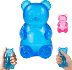 Gummy Bear Squishy Toy, Transparent Squeeze Toy, Stress Relief for Daily Relaxation - Flexible Elastic Decompression - Comfort Venting Fidget Toy for Gifting (Blue)