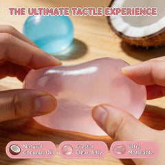2PCS Coconut Oil Squishy Stress Ball,Handmade Slow Rising Squishy,Non-Sticky Sensory Fidget for Stress Relief Easy to Clean,Improving Focus.