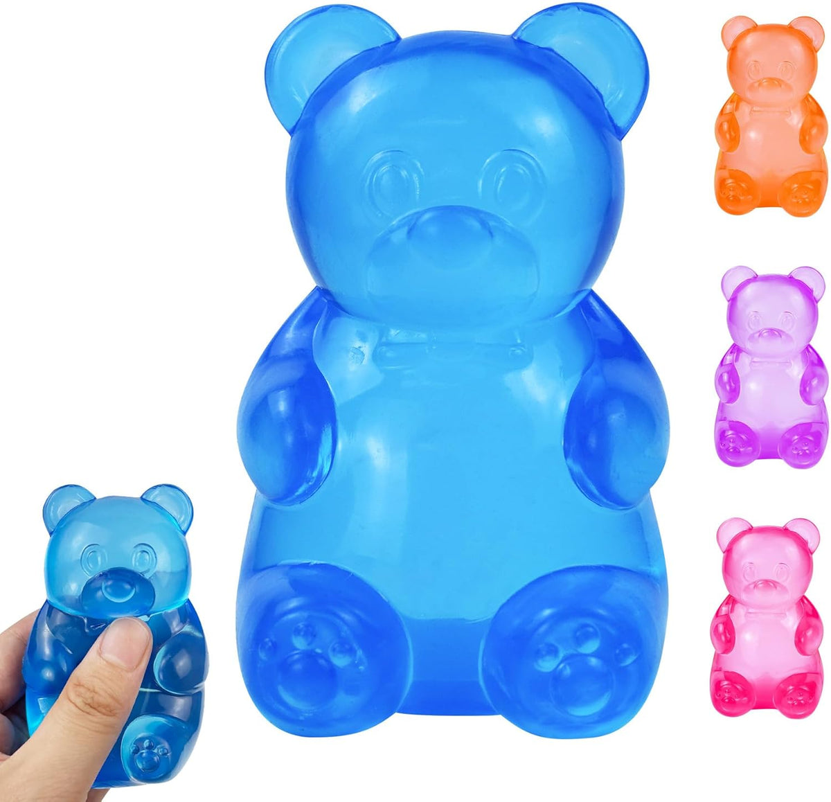 Gummy Bear Squishy, Stress Bear Taba Squishy, Taba Squishy Toys for Kids, Stress Balls Valentines Day Gifts Birthday Gifts Party Favors-Blue