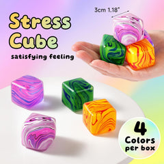 4 Pack Squishy Fidget Toys Stress Cube Bulk, Squishies Slow Rising Stress Balls for Adults Kids, Sensory Fidget Toys for Anxiety Relief, Small Squishy Toys for Classroom Prizes Party Favors