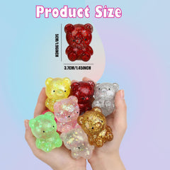 12pcs Glitter Bear Stress Balls,Slow Rising Squishy Toys for Kids Boys Girls Stress Relief,Classroom Prizes,Party Favors