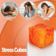 Jiezipaeasy Ice Cube Stress Ball 5cm(1.98", Marble Veined Squishy Fidget Toy for Adults & Kids, Soft Slow Rebound Sensory Toy for Stress & Anxiety Relief, Stretchy Non-Sticky Desk Toy (Orange)