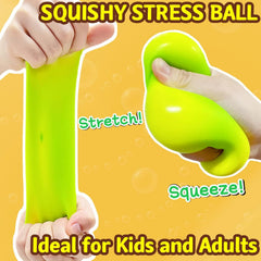 Squishy Stress Balls for Kids and Adults (1 Pack) Stretchy Dough Ball Squeeze Fidget Toy, Funny and Soft Change Color Squeeze Ball, Squish Balls, Ideal for Anxiety Relief, Autism, ADHD (Green)