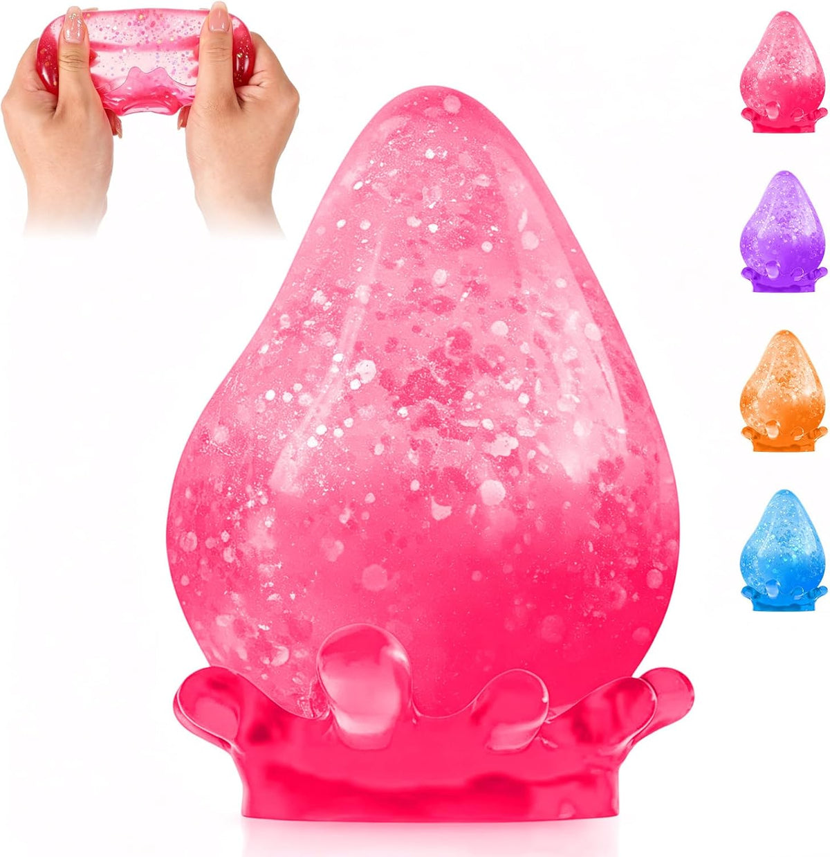 Dream Squishy Drop Stress Ball,Water Drop Fidget Stress Ball,Malt Sugar Balls Sensory for Relief Anxiety,, Or Rewards (Pink)