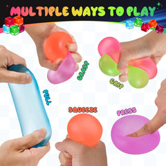 Stress Cube Squishy Fidget Toys, Slow Rising Ice Cube Sensory Stress Balls for Kids Adults Anxiety Relief Squeeze Toy for Classroom Prizes Party Favors (Blue)
