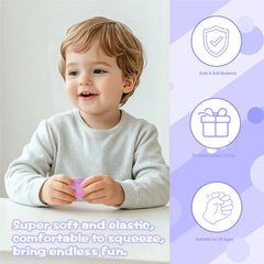 Gel-Filled Ice Cube Squishy Toy 1.38in/3.5cm for Kids Ages 3+ & Adults – Slow Rising Sensory Squeeze Cube, Mini Desk Fidget Toy for Party Favors & Classroom Rewards(Purple)