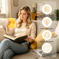 Cheese Squishy Large 3.93in Jumbo Cheese Block, Big Squishy Cheese Stress Ball, Soft Slow Rising Squeeze Toy, Giant Fidget Sensory Toy for Adults Teens Gifts