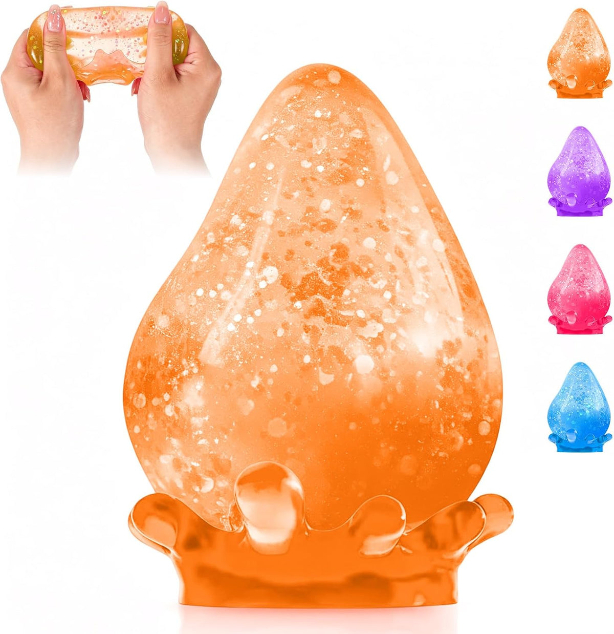 Dream Squishy Drop Stress Ball,Water Drop Fidget Stress Ball, Malt Sugar Balls Sensory for Relief Anxiety,Suitable As Birthday Gifts,, Or Rewards (Orange)