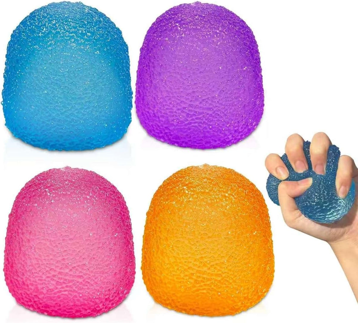 4PCS Gumdrop Squishy,Stress Balls Fidget Toys for Kids and Adults, Super Solid Sugar Balls for Classroom Prize Favors Sensory Toys for Kids with Autism