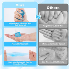 Ice Cube Stress Ball, 2026 New Squishy Stress Ice Cube Fidget Toys, Stress Relief Toys Squeeze Toys for Adults(3PCS-Blue)
