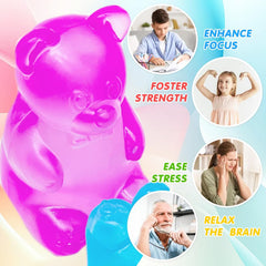 Fidget Toys Squishy Gummy Bear, Stress Cube Squishies Anxiety Stress Relief, Ice Squishy Stress Cube-Drop Malt Sugar Balls, Sensory Ball for Kids with Autism