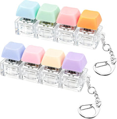 2 PCS Keyboard Fidget Toy, Keyboard Fidget Keychain 4-in-1 Keyboard Decompression Button Finger Clicker Toys, Button Stress Relief Fidget Gifts to Relief Stress (Purple Blue Pink Orange)