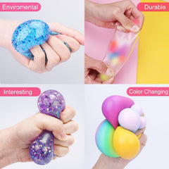 Stress Balls Set, Squishy Stress Ball, 4 Pack Squeeze Ball for Adults, Squeeze Ball for Adults Stress Relieve, Stress Relieve, Increase Entertainment