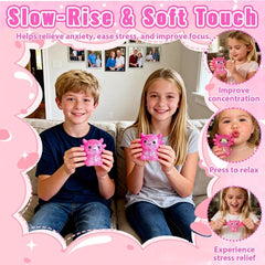 Axolotl Squishy Stress Toy – Cute Sitting Axolotl Fidget Toy Soft Squeeze Sensory Toy for Kids & Adults, Anxiety Relief Desk Toy, Party Favor (Pink)