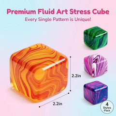4 Pack Mini Squishy Stress Cube Fidget Toys, Ice Squeeze Cube Sugar Balls, Stress Balls for Kids Adults Squishies Anxiety Stress Relief, Fidgets for Party Favors Classroom Prize