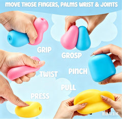 Gum Drop Squeeze Color Changing Squishy, Slow Stress Balls Fidget Sensory Toys for Adults,Gum Drop Shape Fidgets for Pull Stretch Squishy Toy (Blue)