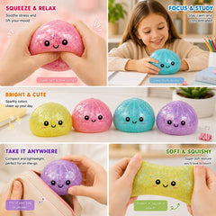 Blue Dumpling Squishies New Mystery Squishies Dumpling with Box Stress Relief Balls Sensory Toys Desk Squeeze Toys Gift