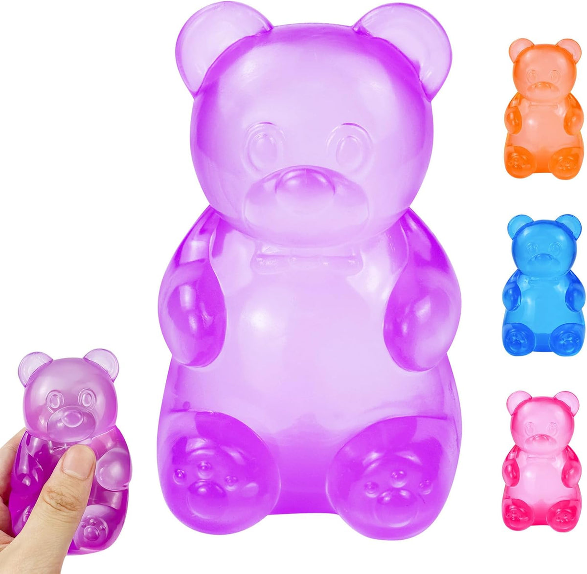 Gummy Bear Squishy, Stress Bear Taba Squishy, Taba Squishy Toys for Kids, Stress Balls Valentines Day Gifts Birthday Gifts Party Favors-Purple
