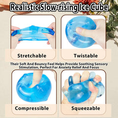 Ice Cube Squishy Stress Ball,1.98"*1.98" Medium Squishy Cube Fidget Toy, Ice Cube Pieces Silent Nice Square Shape Anxiety Sensory Squishy Fidget Toy Slow Rise, Classroom Prizes, Calming(Blue)