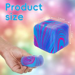 Squishy Stress Cube, Ice Squishy Cube Sugar Balls, Stress Balls for Kids Adults Squishies Stress Relief, Fidgets for Classroom Prize Toys -2 Pack (Two Purple)