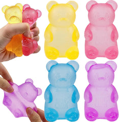 4 Pack Bear & Sugar Ball Designs, Anxiety Relief & Focus Toy, Maltose Filled Squeeze Toys for Sensory Play，Sensory Fidget Toys for Adults, Kids, Slow Rising Squishy Stress Ball