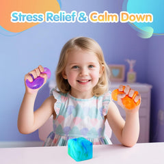 Fidget Toys Squishy Stress Cube, Swirl Stress Balls for Kids Adults Squishies Stress Relief, Ice Squishy Cube Sugar Balls, Sensory Toys for Kids with Autism, Fidgets for Classroom Prize Toys