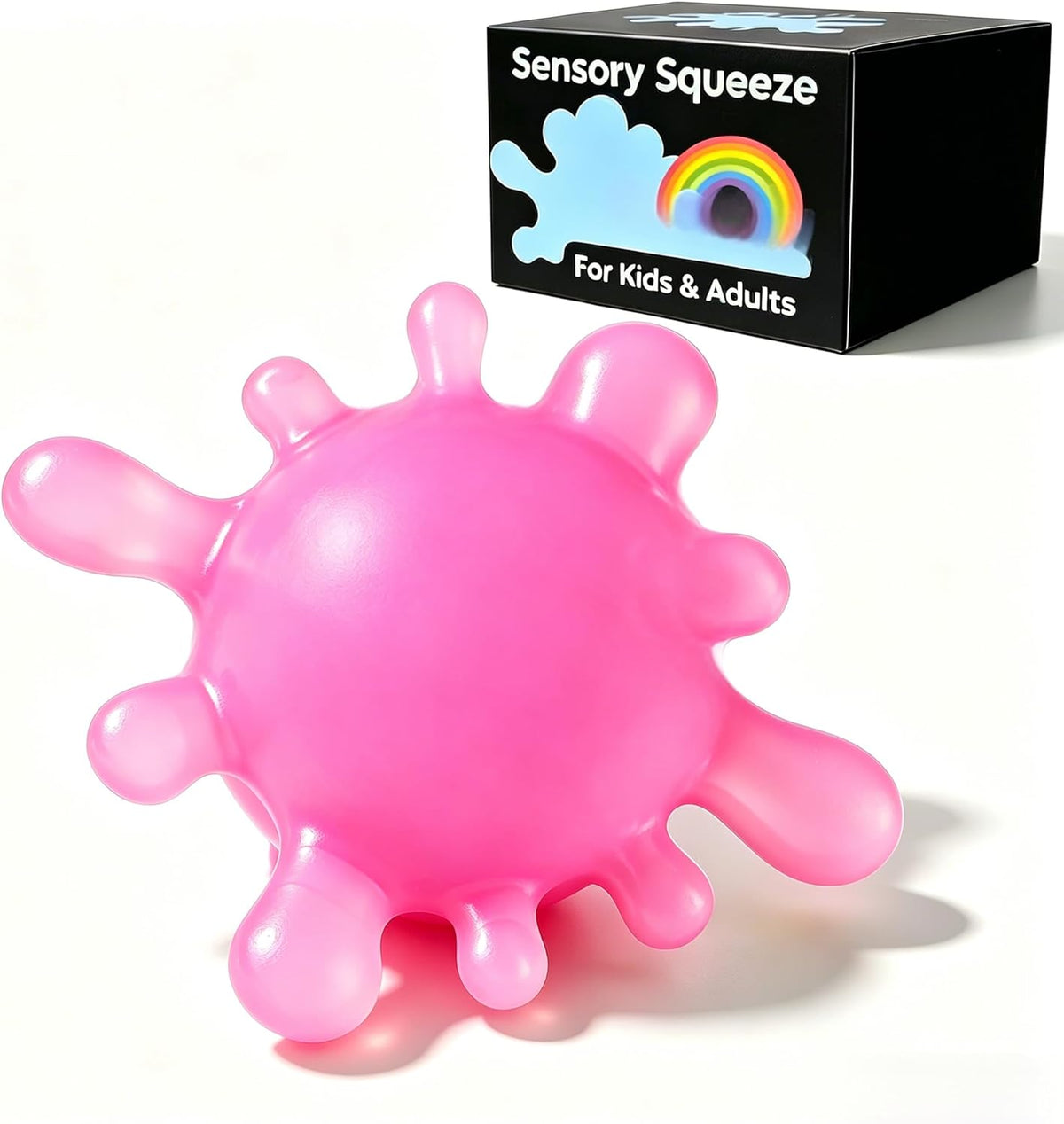 1 Pack Fidget Toys Stress Balls for Kids, Splat-Tastic Squishy Toy, Stress Splat Toy, Squishies Anxiety Stress Relief, Ice Squishy Stress Sensory Cube Malt Sugar Balls with Autism (Purple)
