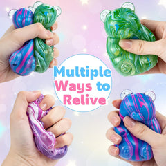 1Pc Gummy Bear Squishyies Fidget,Color Maltose Filled Squeeze Toys Slow Rising Squishy Stress Balls Adults Kids Party Favors,Classroom Prizes(Green)