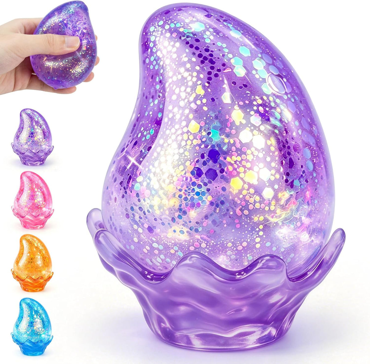 Squishy Stress Balls,Cube Squishies Anxiety Stress Relief Ice Squishy Malt Sugar Balls,Soft Sensory Calming Toys for Kids Teens, Party Favors & Classroom Prizes for Kids - Purple