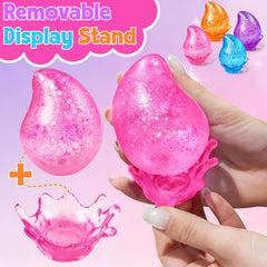 2 Pcs Stress Balls, Water Drop Squishies Squeeze Toys, Stress Relief Fidget Sensory Toy for Kids with Autism, Nice Stress Cube-Drop Gifts for Anxiety Relief Office Easter Birthday (Blue&Pink)
