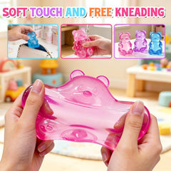 Gummy Bear Taba Squishies Fidget Toys, Stress Ball Relief, Sugar Squishies Gummy Bear Fidget Toys for Kids Adults, Slow Rising Sensory Stress Balls for Birthday Gifts Party Favors (Purple)