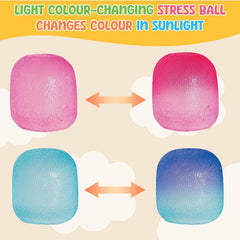Fidget Toys Stress Balls for Kids & Adults - Changes Color in The Sun - Malt Sugar Squishy Fidget Toys - Slow Rise Gel Ball - Stretchy Squeeze Stress Relief Balls for Anxiety