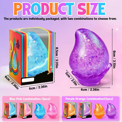 2 Pcs Stress Balls, Water Drop Squishies Squeeze Toys, Stress Relief Fidget Sensory Toy for Kids with Autism, Nice Stress Cube-Drop Gifts for Anxiety Relief Office Easter Birthday (Blue&Pink)